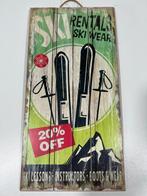 Houten wandbord  Ski rentals 20% off, Ophalen of Verzenden, Zo goed als nieuw