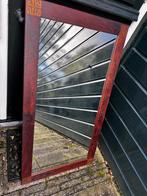 vintage Deense Palissander spiegel met koper, Huis en Inrichting, Woonaccessoires | Spiegels, Ophalen, Gebruikt, 100 tot 150 cm