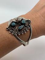 Z180 Prachtige zilveren klem armband, Ophalen of Verzenden, Zo goed als nieuw, X, Met edelsteen