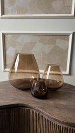 Set van 3 tasman vazen smokey taupe, Huis en Inrichting, Overige kleuren, Nieuw, Ophalen of Verzenden, Glas