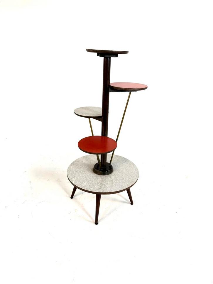 Vintage plantentafel, Ilse Möbel ‘60, Huis en Inrichting, Tafels | Bijzettafels, Zo goed als nieuw, Overige vormen, 60 cm of meer