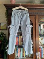 Fashion Nova cargo broek licht denim 36/38 nieuwstaat, Blauw, Ophalen of Verzenden, Zo goed als nieuw, Maat 36 (S)