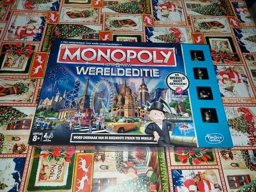 Monopoly. Here & Now. Wereldeditie. Compleet., Hobby en Vrije tijd, Gezelschapsspellen | Bordspellen, Zo goed als nieuw, Drie of vier spelers