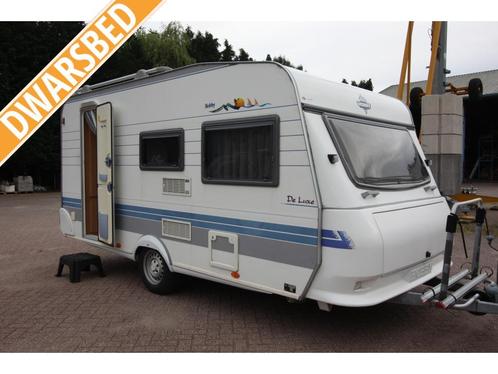 Te huur: Hobby De Luxe 440 SF treinzit+vastbed voortent, Caravans en Kamperen, Verhuur