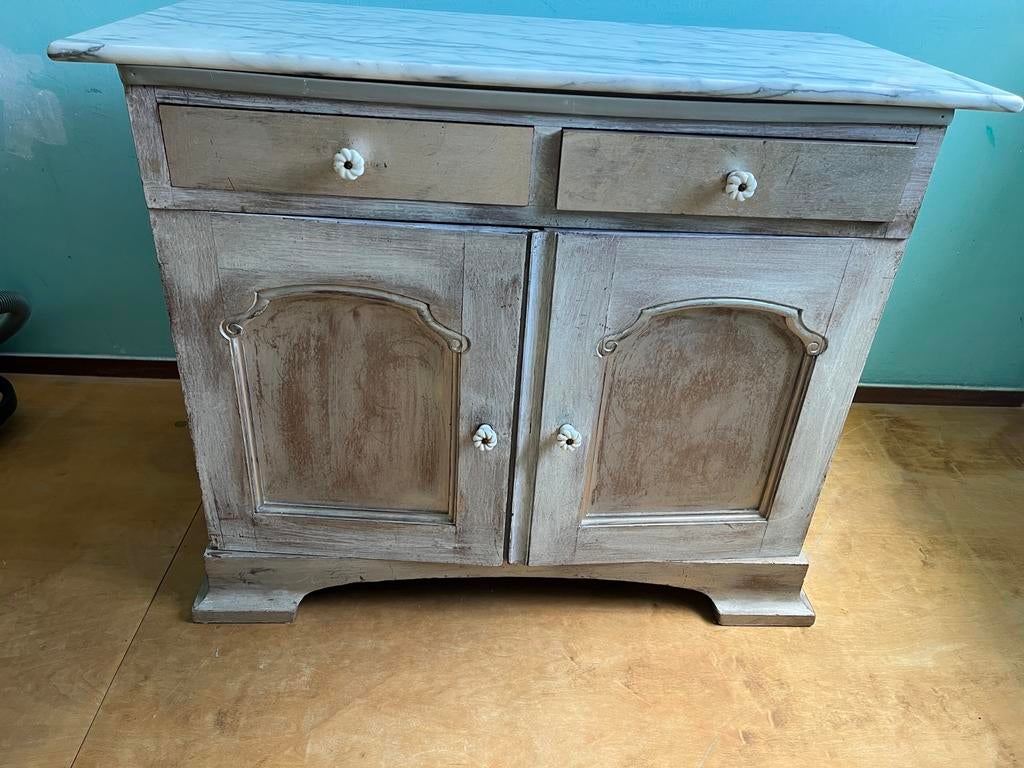 Klassiek kastje / commode met twee lades., Ophalen, Met plank(en), Gebruikt, Eikenhout