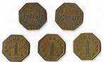 5 oude broodkaart munten, Postzegels en Munten, Penningen en Medailles, Verzenden, Overige materialen