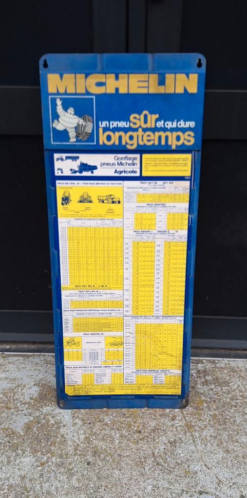 Vintage Michelin bandentabel - Agricole uit 1984., Verzamelen, Merken en Reclamevoorwerpen, Gebruikt, Reclamebord, Ophalen of Verzenden