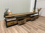 TV-Meubel Metal Teak Collectie Nieuw in de doos, Huis en Inrichting, Kasten | Dressoirs, Nieuw, Ophalen of Verzenden, 200 cm of meer
