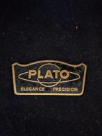 Antieke reclame plaat van het horloge merk Plato, Ophalen of Verzenden, Zo goed als nieuw, Reclamebord