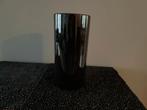 NIEUW Zwart glanzende vaas, recht model, 24.5 cm hoog, Overige materialen, Zwart, Nieuw, Ophalen of Verzenden