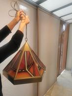 Vintage art deco lamp messing gekleurd glas, Huis en Inrichting, Lampen | Hanglampen, Ophalen of Verzenden, Zo goed als nieuw