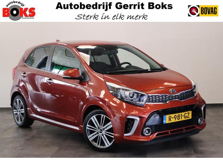 Kia Picanto 1.2 CVVT GT-line 5-Drs Automaat Navigatie Leder, Auto's, Kia, Bedrijf, Te koop, Picanto, ABS, Achteruitrijcamera, Airbags
