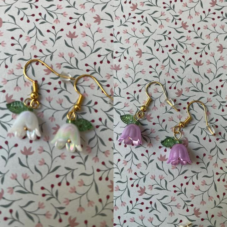 Bloemen / klokjes ( lelietje-van-dalen ) oorbellen, Sieraden, Tassen en Uiterlijk, Oorbellen, Nieuw, Ophalen of Verzenden