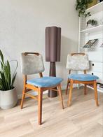 Vintage eetkamerstoelen stoelen jaren60 teakhout midcentury, Huis en Inrichting, Stoelen, Ophalen, Gebruikt, Bruin, Stof