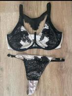 Hunkemöller lingerie setje BH 80D string M, Ophalen of Verzenden, Zwart, Setje