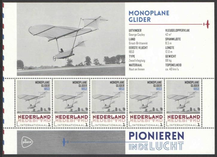 Pionieren in de Luchtvaart: Monoplane Glider, Postzegels en Munten, Postzegels | Nederland, Postfris, Na 1940, Ophalen of Verzenden
