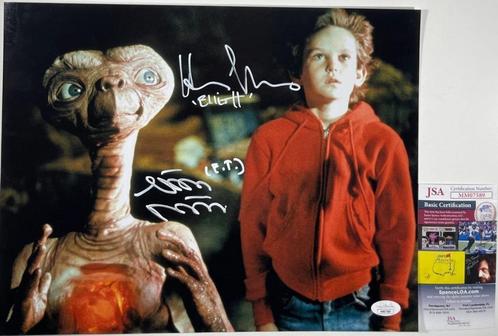 E.T. handtekening Henry Thomas +  Matthew De Meritt JSA COA, Verzamelen, Film en Tv, Zo goed als nieuw, Film, Foto of Kaart, Ophalen of Verzenden