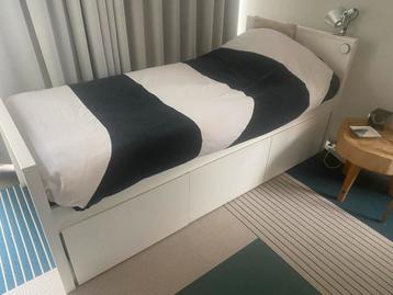 Wit MDF Eenpersoonsbed 90x200 - Modern beschikbaar voor biedingen