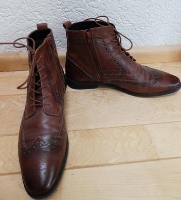 Lorenzo Lucas enkel veterlaarzen brogues maat 42 bruin leer beschikbaar voor biedingen