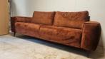 Velvet roestkleurige 3-zits bank, Ophalen, Driepersoons, 75 tot 100 cm, Zo goed als nieuw