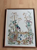 Hand geborduurd schilderij, Ophalen of Verzenden, Gebruikt, Schilderij, 50 tot 75 cm