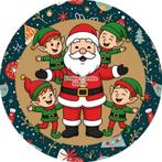 L757 icing frosting kerstman elfjes 20cm eetbare taart print, Ophalen of Verzenden, Nieuw, Taarten, Versiering