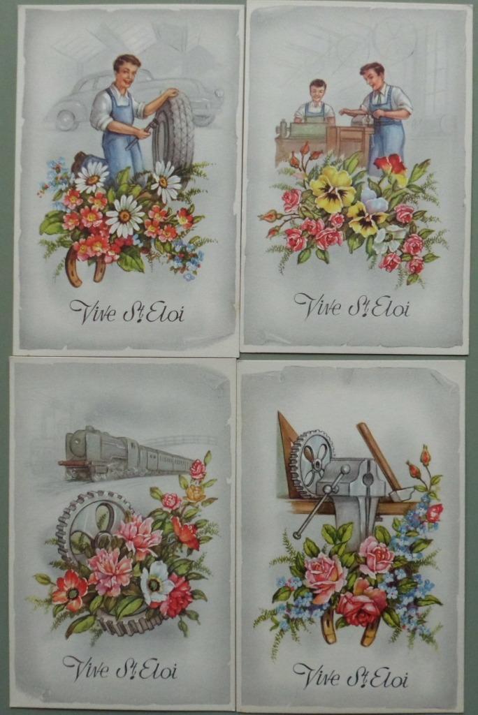 Vive Sint Eloi - beschermheilige - jaren 50, Verzamelen, Ansichtkaarten | Themakaarten, Ongelopen, 1940 tot 1960, Overige thema's