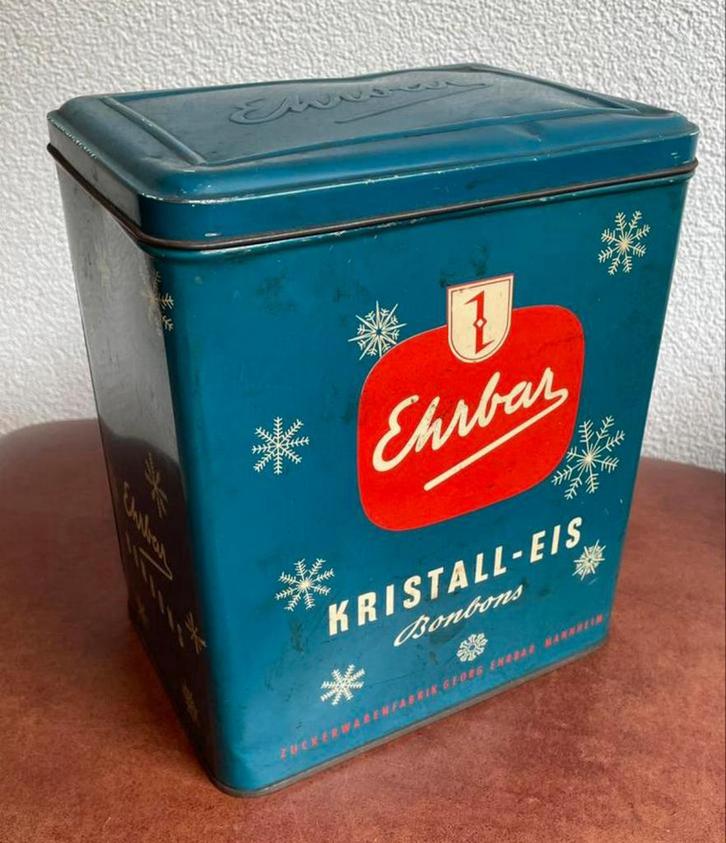 Groot voorraadblik Ehrbar Kristall-Eis Bonbons, Verzamelen, Blikken, Gebruikt, Overige, Ophalen of Verzenden