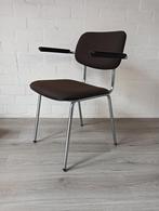 Vintage Bruine Stoel met Armleuningen. Gispen, Ophalen, Gebruikt, Bruin, Vintage