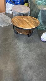 Mango salon tafel dave in zwart of naturel nieuw, Ophalen, 50 tot 100 cm, Rond, Nieuw