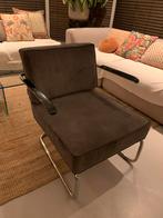 Zuiver Buisframe Rib Fauteuil, Huis en Inrichting, Ophalen, Gebruikt, Bruin, Metaal