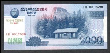 Bankbiljet - Noord Korea 2000 Won 2008 - UNC. beschikbaar voor biedingen