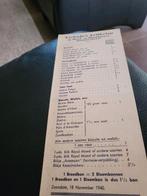 Distributielijst Tweede Wereldoorlog Verkade Zaandam 1940, Ophalen of Verzenden, Gebruikt, Overige typen