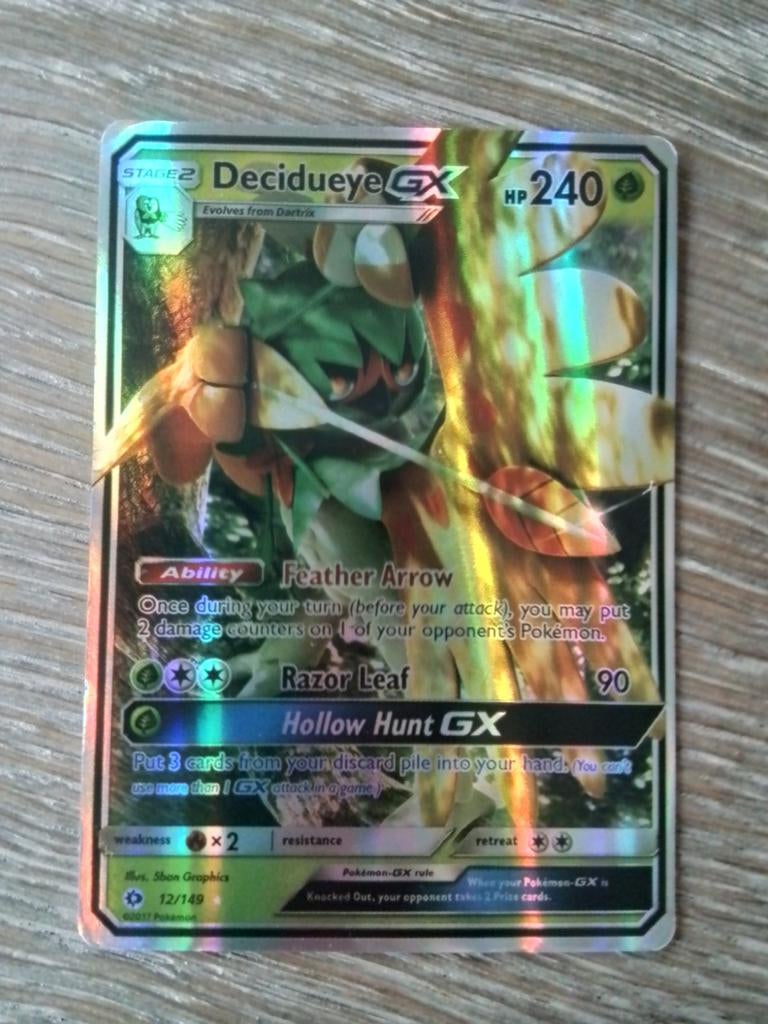 Decidueye GX Foil Pokémonkaart, Ophalen of Verzenden, Gebruikt, Losse kaart, Foil