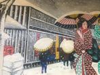 olieverf paneel japanse dames in sneeuw landschap, Ophalen of Verzenden