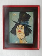 Olieverf schilderij clown met hoge hoed, Antiek en Kunst, Kunst | Schilderijen | Klassiek, Ophalen of Verzenden