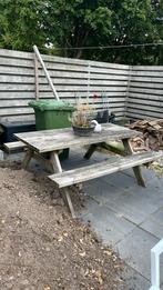 GRATIS AFHALEN picknicktafel, Tuin en Terras, Ophalen, Gebruikt, Rechthoekig, Hout