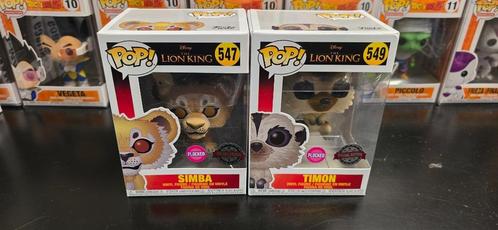 Funko Pop Lion King - Simba and Timon FLOCKED (2 pops), Verzamelen, Poppetjes en Figuurtjes, Ophalen of Verzenden