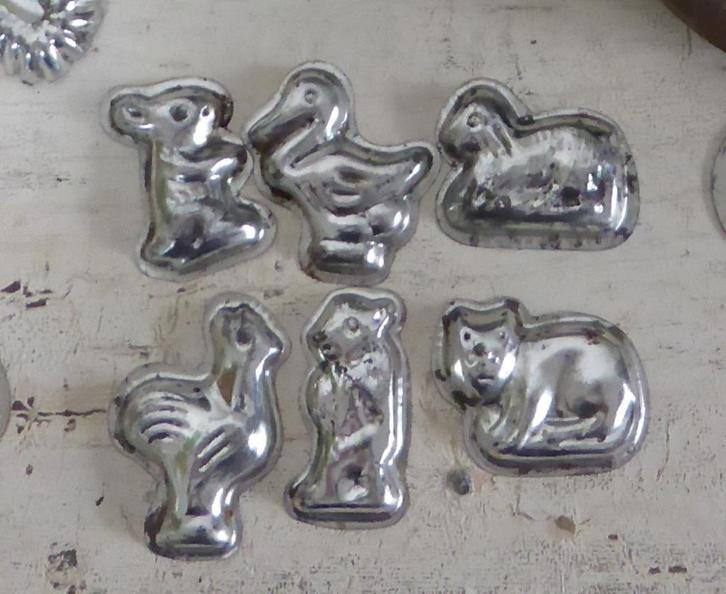 Lot van 6 kleine oude dieren chocolademallen chocolademal, Antiek en Kunst, Curiosa en Brocante, Ophalen of Verzenden