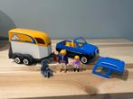 Playmobil auto met paardentrailer kinderstoel trailer, Complete set, Ophalen of Verzenden, Zo goed als nieuw