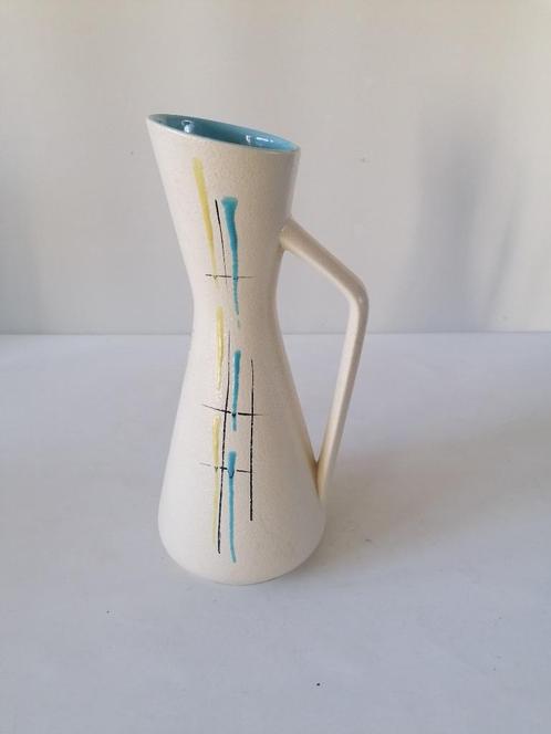 vintage keramieke vaas in pastel tinten - gemerkt foreign, Antiek en Kunst, Antiek | Keramiek en Aardewerk, Verzenden