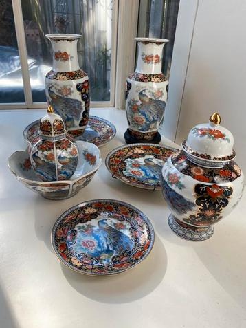 Vintage set Japans porselein Royal Peacock beschikbaar voor biedingen
