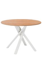 IKEA tafel, wit eiken, 105 cm, Ophalen, Kunststof, Rond, Zo goed als nieuw