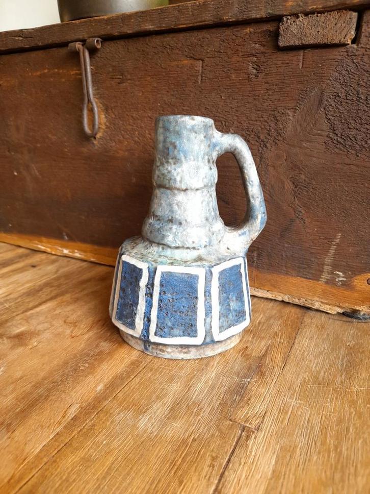 Retro vaasje kruikje grijs,blauw,wit, Verzamelen, Retro, Huis en Inrichting, Ophalen of Verzenden