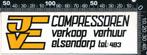 Sticker: JvE Compressoren - Verkoop Verhuur - Elsendorp, Ophalen of Verzenden, Zo goed als nieuw, Bedrijf of Vereniging