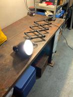 2x industriele schaarlampen, vintage, jaren 50/60. Zwart, Huis en Inrichting, Lampen | Hanglampen, Ophalen, Gebruikt, Vintage