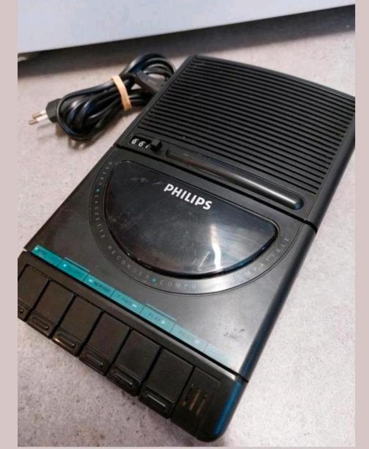 Vintage retro cassettespeler  cassetterecorder cassette, Audio, Tv en Foto, Cassettedecks, Enkel, Philips, Tape counter, Ophalen of Verzenden