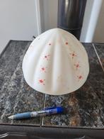 Vintage Melkglazen Lampenkap met Rood Accent, Antiek en Kunst, Ophalen of Verzenden