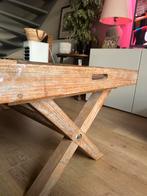 Houten Salontafel met Los Blad, Ophalen, Gebruikt, 100 tot 150 cm, Minder dan 50 cm