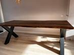 Boomstamtafel/eettafel - 220cm, Ophalen, Zo goed als nieuw, Rechthoekig, 50 tot 100 cm
